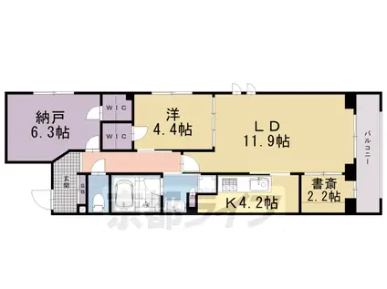 京都市東西線 二条城前駅 徒歩8分 3階建 築3年(1SLDK/3階)の間取り写真