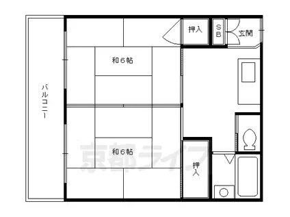 弥栄マンション(2DK/1階)の間取り写真