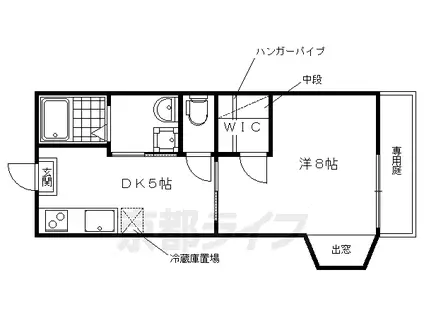 山陰本線 花園駅(京都) 徒歩7分 2階建 築45年(1DK/1階)の間取り写真