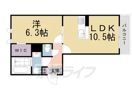 グラシア内畑(1LDK/1階)の間取り写真
