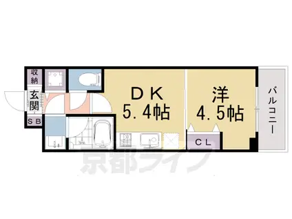 べラジオ雅び西大路高辻(1DK/3階)の間取り写真
