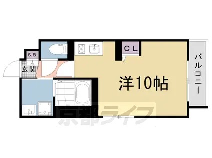 叡山電鉄 元田中駅 徒歩17分 5階建 築3年(ワンルーム/1階)の間取り写真