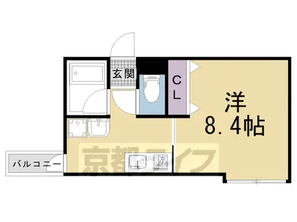京阪電気鉄道鴨東線 神宮丸太町駅 徒歩15分 3階建 築3年(1K/3階)の間取り写真