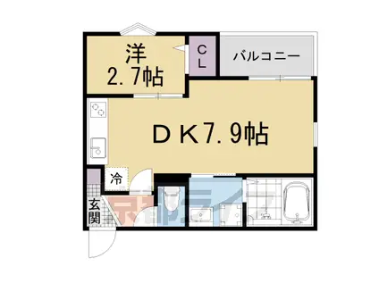 京都市東西線 椥辻駅 徒歩14分 3階建 築3年(1LDK/1階)の間取り写真