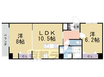 メゾン・グラウコ(2LDK/3階)の間取り写真