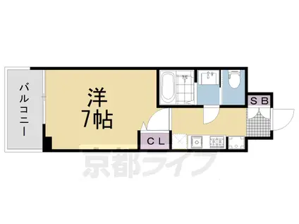 キンブリッジ京都千本丸太町(1K/3階)の間取り写真