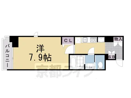 キンブリッジ京都千本丸太町(1K/6階)の間取り写真