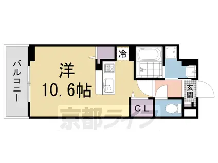 近鉄京都線 竹田駅(京都) 徒歩4分 5階建 築3年(ワンルーム/3階)の間取り写真