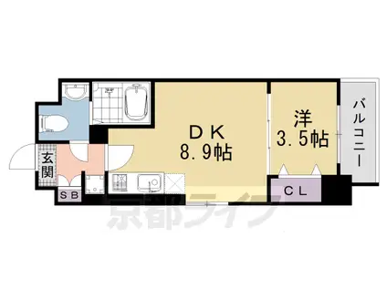 CREST TAPP 京都西京極DEX(1LDK/5階)の間取り写真