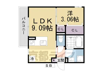 ELEGRANTIA(1LDK/1階)の間取り写真