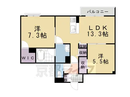 阪急電鉄嵐山線 嵐山駅(阪急) 徒歩3分 3階建 築3年(2LDK/3階)の間取り写真