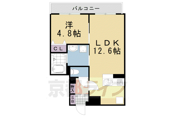 東海道本線 桂川駅(京都) 徒歩3分 6階建 築4年(1LDK/5階)の間取り写真