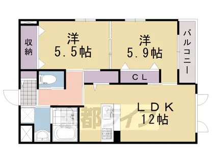 VIDA(2LDK/1階)の間取り写真