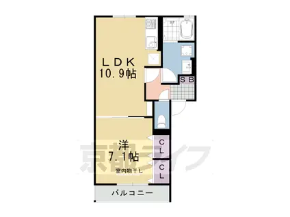 ラ・トレフルせいま(1LDK/2階)の間取り写真