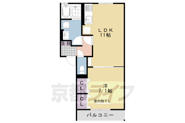 ラ・トレフルせいま(1LDK/1階)の間取り写真