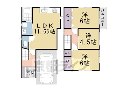 京都市烏丸線 鞍馬口駅 徒歩5分 2階建 築4年(3LDK)の間取り写真