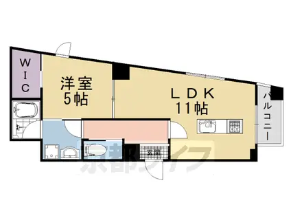 京阪電気鉄道京阪線 清水五条駅 徒歩8分 5階建 築3年(1LDK/3階)の間取り写真