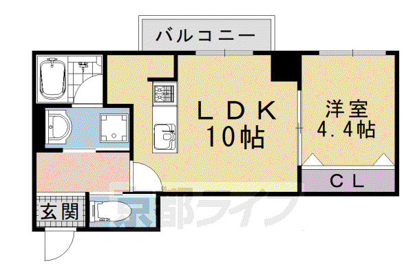 京阪電気鉄道京阪線 清水五条駅 徒歩8分 5階建 築4年(1LDK/3階)の間取り写真