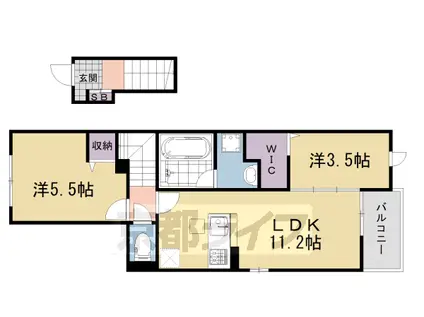 コティ コルミオ(2LDK/2階)の間取り写真