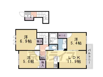 シャーメゾン西山(3LDK/2階)の間取り写真