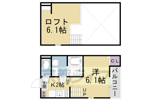 京阪電気鉄道京津線 四宮駅 徒歩4分 2階建 築3年(1K/2階)の間取り写真