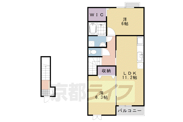 VICTRIA(2LDK/2階)の間取り写真