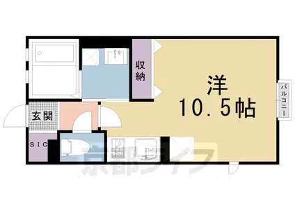 エスハイム御所西(ワンルーム/2階)の間取り写真