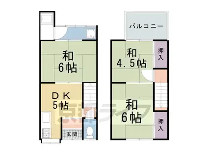 京阪電気鉄道京阪線 丹波橋駅 徒歩32分 2階建 築53年(3DK)の間取り写真