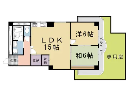 阪急電鉄京都線 西京極駅 徒歩12分 10階建 築45年(2LDK/1階)の間取り写真