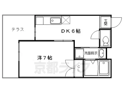 阪急電鉄京都線 大宮駅(京都) 徒歩6分 2階建 築32年(1K/1階)の間取り写真