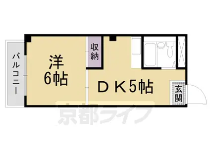 エスポワール田中1番館(1DK/4階)の間取り写真