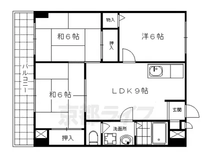東和ハイツ(3LDK/10階)の間取り写真