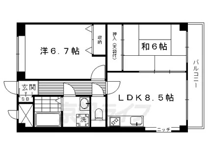 S.T MON(2LDK/3階)の間取り写真