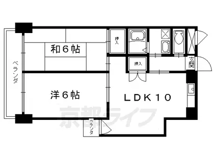 ハミング西浦(2LDK/5階)の間取り写真