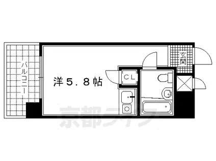 朝日プラザ鴨川Ⅱ(ワンルーム/4階)の間取り写真