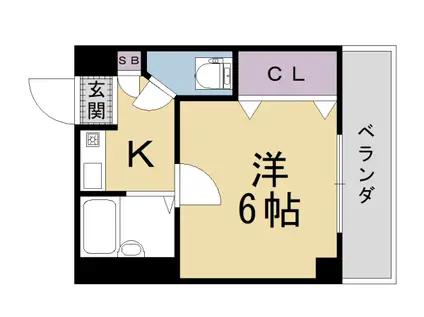 東海道本線 西大路駅 徒歩17分 4階建 築31年(1K/3階)の間取り写真