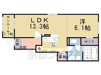 ベラーノ1(1LDK/1階)の間取り写真