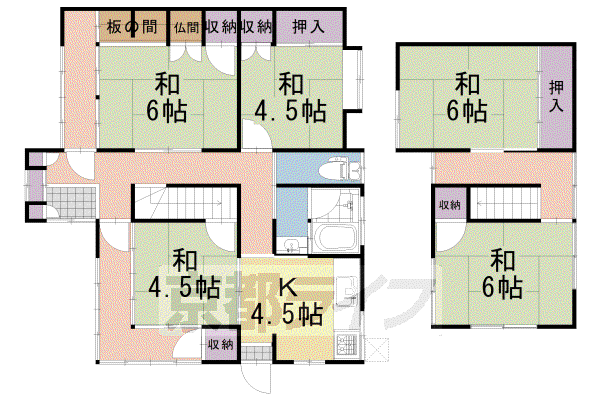 阪急電鉄京都線 西向日駅 徒歩8分 2階建 築51年(5DK)の間取り写真
