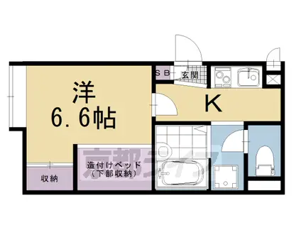 京都市東西線 東山駅(京都) 徒歩2分 2階建 築15年(1K/2階)の間取り写真