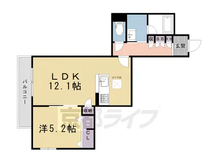 クオレール はな(1LDK/1階)の間取り写真