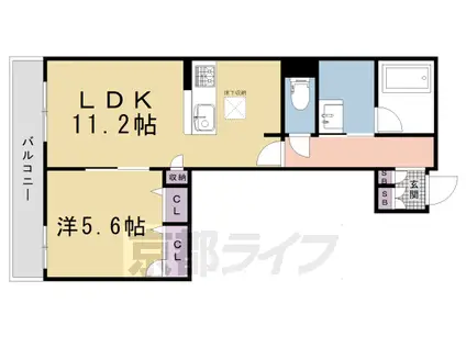 クオレール はな(1LDK/1階)の間取り写真