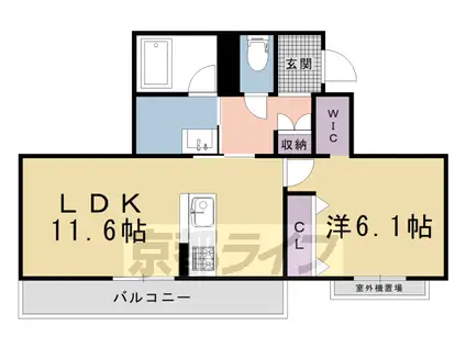 クオレール はな(1LDK/3階)の間取り写真