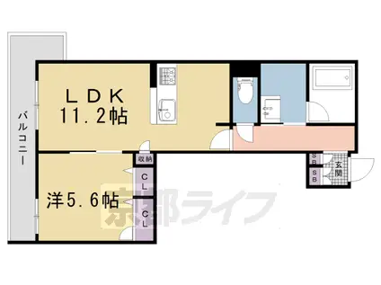 クオレール はな(1LDK/2階)の間取り写真