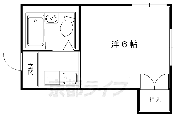 阪急電鉄京都線 大宮駅(京都) 徒歩7分 4階建 築43年(1K/3階)の間取り写真