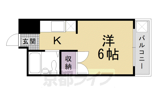 ハイツわかくさ(1K/3階)の間取り写真