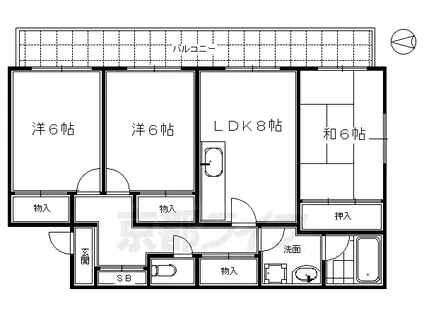 ロイヤルビーブル(3LDK/4階)の間取り写真
