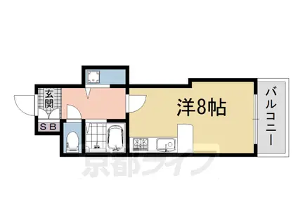 山陰本線 丹波口駅 徒歩10分 4階建 築38年(ワンルーム/2階)の間取り写真