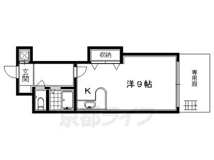 山陰本線 丹波口駅 徒歩10分 4階建 築38年(ワンルーム/2階)の間取り写真