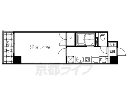 阪急電鉄京都線 大宮駅(京都) 徒歩1分 10階建 築25年(1K/10階)の間取り写真
