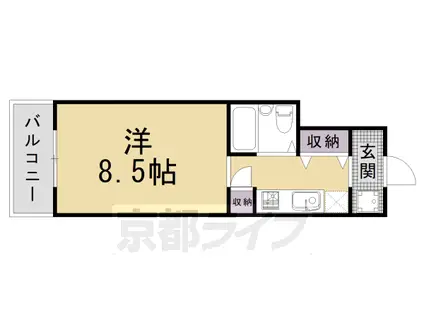 CASA・DE・大橋(1K/4階)の間取り写真